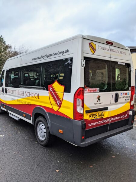 Vehicle graphics for school mini bus in Leamington spa